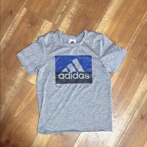 Adidas Kids Gray and Blue Logo T-Shirt